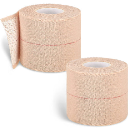 Nuanchu 2 Rollen elastische Klebebinde – Flexibler Stretch-Bandage für Sport, Knöchel, Knie, Handgelenk, Haustiere und Pferde (5 cm breit, apricot)