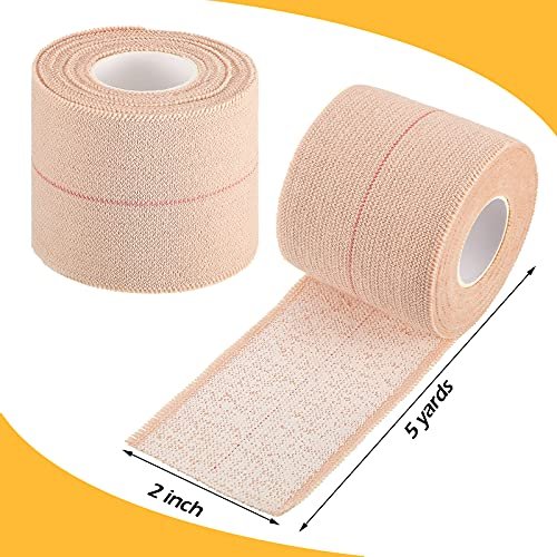 Nuanchu 2 Rollen elastische Klebebinde – Flexibler Stretch-Bandage für Sport, Knöchel, Knie, Handgelenk, Haustiere und Pferde (5 cm breit, apricot)