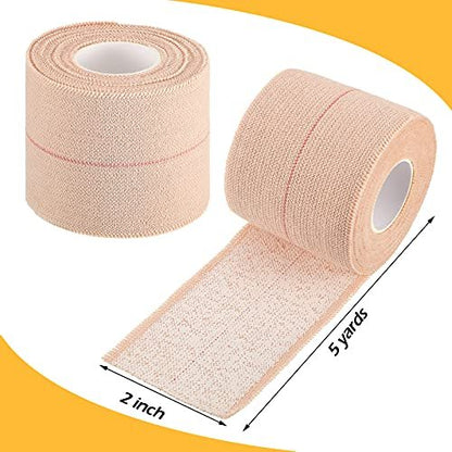 Nuanchu 2 Rollen elastische Klebebinde – Flexibler Stretch-Bandage für Sport, Knöchel, Knie, Handgelenk, Haustiere und Pferde (5 cm breit, apricot)