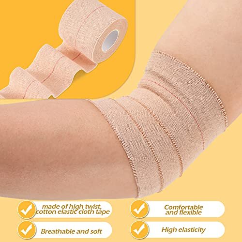 Nuanchu 2 Rollen elastische Klebebinde – Flexibler Stretch-Bandage für Sport, Knöchel, Knie, Handgelenk, Haustiere und Pferde (5 cm breit, apricot)