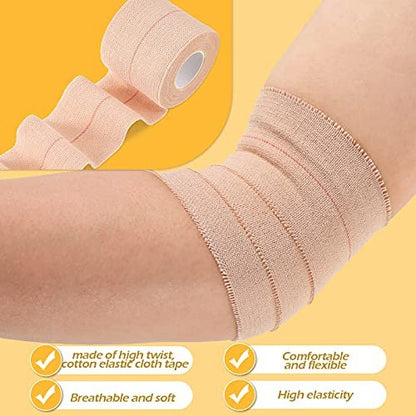 Nuanchu 2 Rollen elastische Klebebinde – Flexibler Stretch-Bandage für Sport, Knöchel, Knie, Handgelenk, Haustiere und Pferde (5 cm breit, apricot)