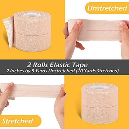 Nuanchu 2 Rollen elastische Klebebinde – Flexibler Stretch-Bandage für Sport, Knöchel, Knie, Handgelenk, Haustiere und Pferde (5 cm breit, apricot)