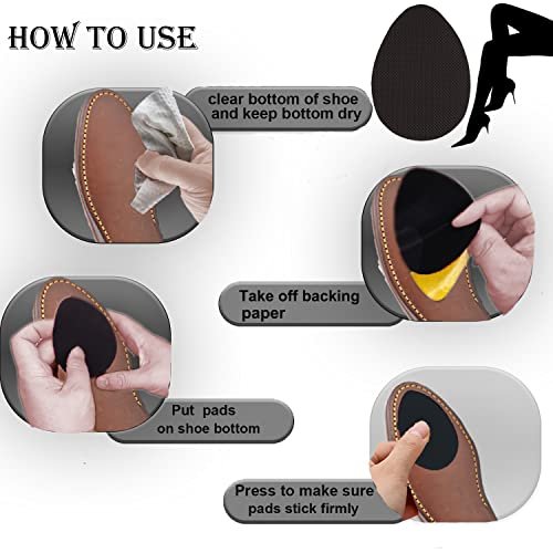 Rutschfeste Schuhsohlen-Pads für High Heels, selbstklebende Anti-Rutsch-Schuh-Griffe (Schwarz, 4 Paare)