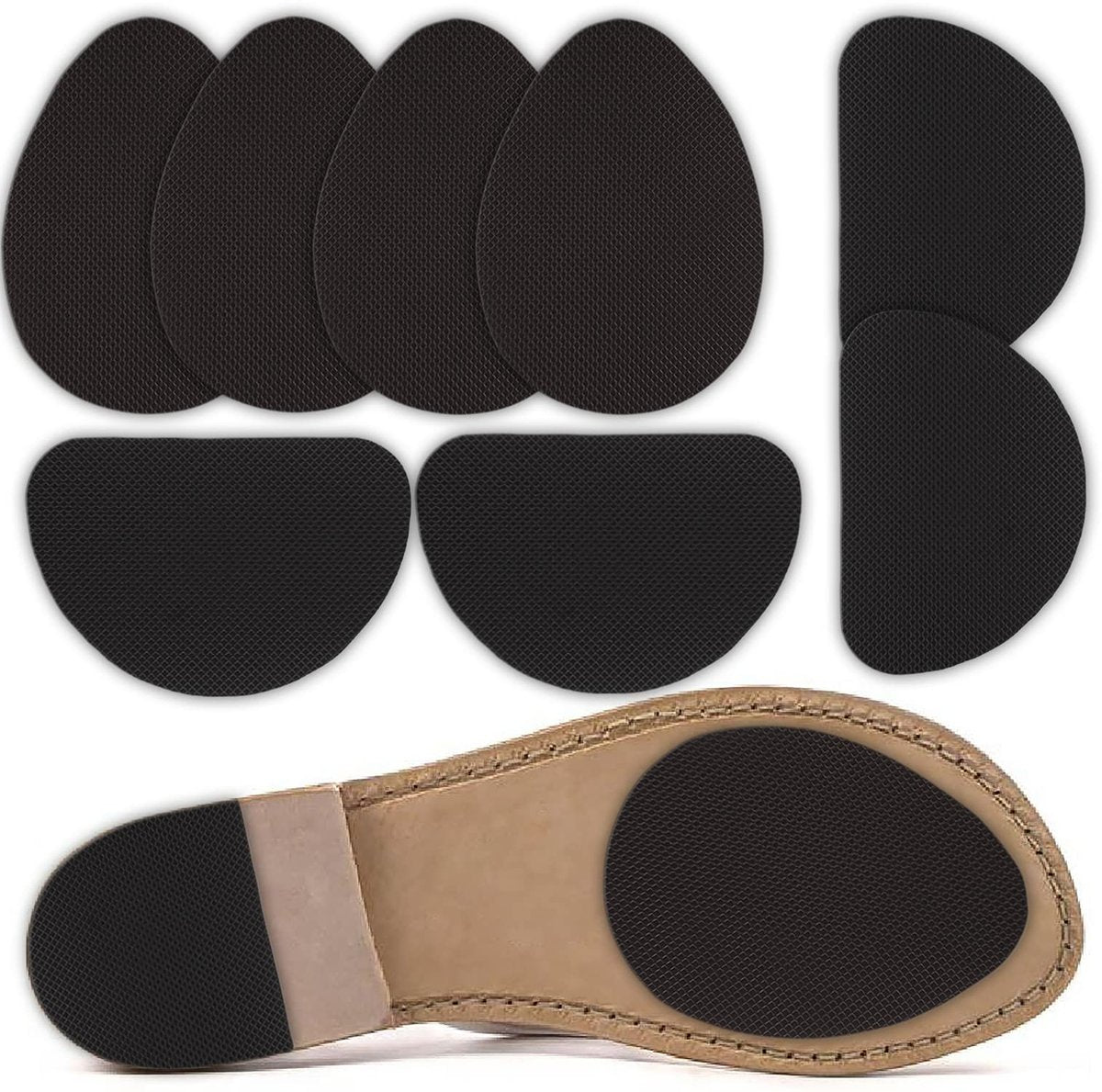 Rutschfeste Schuhsohlen-Pads für High Heels, selbstklebende Anti-Rutsch-Schuh-Griffe (Schwarz, 4 Paare)
