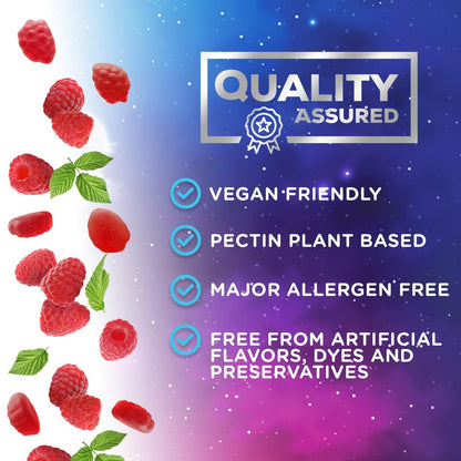 Melatonin Schlafgummis – 12 mg pro Portion – Extra starke Schlafunterstützung – Vegane Gummis für Erwachsene – Beerengeschmack – 60 Gummis