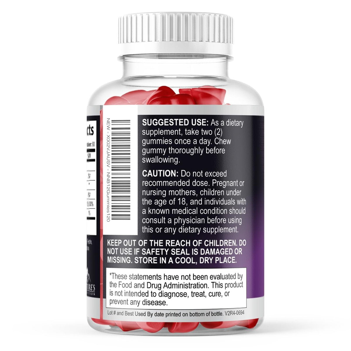 Vitamin B12 Gummis - 3000 mcg pro Portion Extra Stärke Energie B 12 Gummibärchen für Stoffwechsel & Immununterstützung - Kaubare Nahrungsergänzungsmittel B-12, Natürliche Koffeinfreie Gummis, Beerengeschmack - 120 Gummis