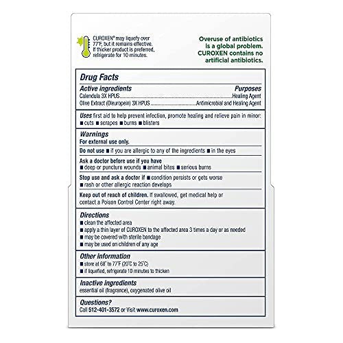 CUROXEN Erste Hilfe Antibiotische Salbe, 0,5 oz | Mit natürlichen & biologischen Inhaltsstoffen (0,5 oz Vertikal)