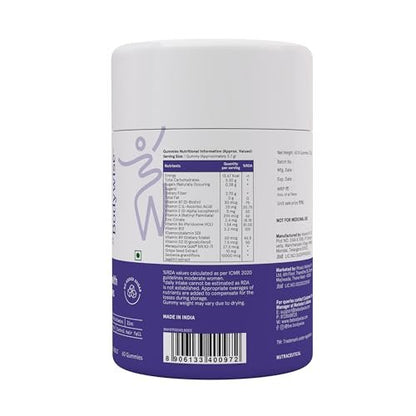 Be Bodywise Biotin Haarwuchs Gummibärchen für Frauen I Zuckerfrei I Haare Haut und Nägel Vitamine I Biotin, Zink, Folsäure, Vitamin C, Keratin & Multivitamin I 100% Vegan, Glutenfrei I 60 Tage Vorrat