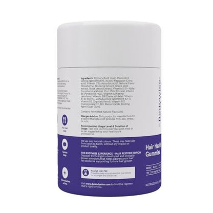 Be Bodywise Biotin Haarwuchs Gummibärchen für Frauen I Zuckerfrei I Haare Haut und Nägel Vitamine I Biotin, Zink, Folsäure, Vitamin C, Keratin & Multivitamin I 100% Vegan, Glutenfrei I 60 Tage Vorrat