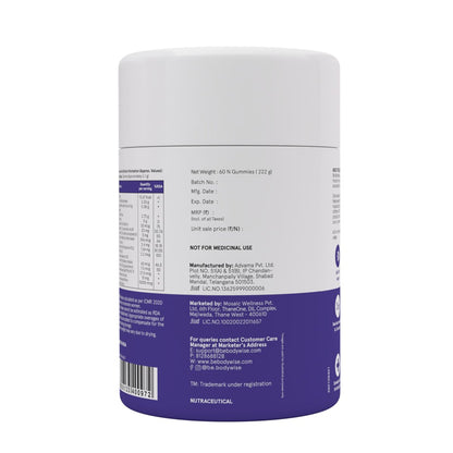 Be Bodywise Biotin Haarwuchs Gummibärchen für Frauen I Zuckerfrei I Haare Haut und Nägel Vitamine I Biotin, Zink, Folsäure, Vitamin C, Keratin & Multivitamin I 100% Vegan, Glutenfrei I 60 Tage Vorrat