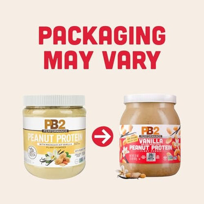 PB2 Performance Erdnuss-Pflanzliches Proteinpulver mit Madagaskar Vanille | 20g vollständiges Protein, ohne Zuckerzusatz, präbiotische Ballaststoffe | vegan, non-GMO, glutenfrei (2LB)