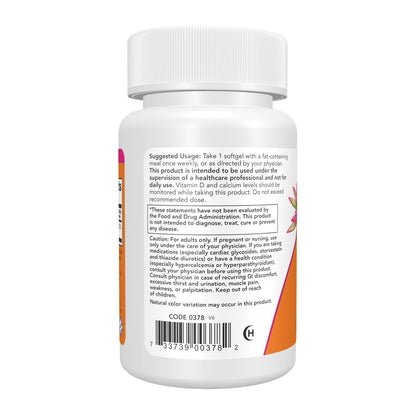 NOW Foods Vitamin D-3 50.000 IE Weichkapseln, 50 Stück