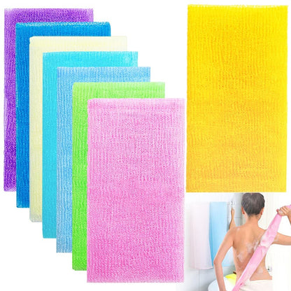 8-teiliges Peeling-Badetuch 35 Zoll – Nylon Duschwäschebeutel Körperbürste für Männer und Frauen