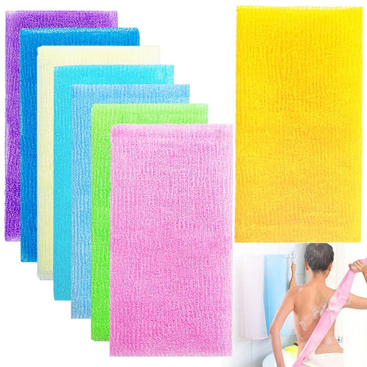 8-teiliges Peeling-Badetuch 35 Zoll – Nylon Duschwäschebeutel Körperbürste für Männer und Frauen
