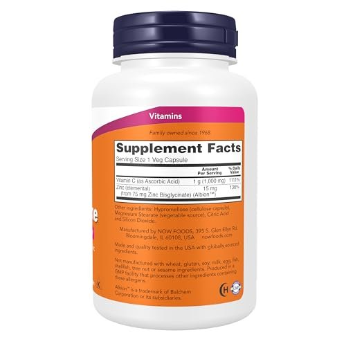 NOW Foods C-1000 & Zink Immun-Komplex, Saisonale Unterstützung, Antioxidans Schutz, 90 Vegane Kapseln