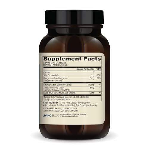 Dr. Mercola Knochenunterstützung mit Strontium & Bor – Fördert die Knochenstärke – Silizium, Mangan & Spurenelemente – Nicht-GVO, glutenfrei & sojafrei – 60 Kapseln (30 Portionen)