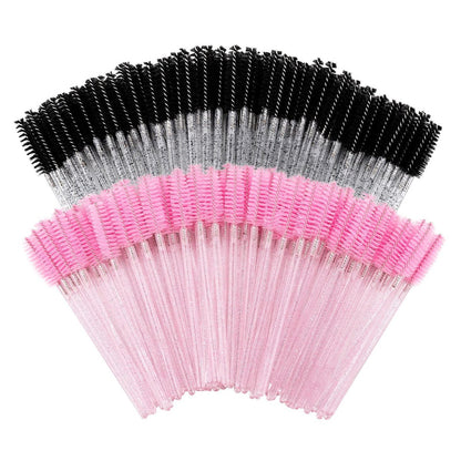 Tbestmax 200 Einweg-Mascara-Wimpernbürsten Spoolies Wimpernbürste, Wimpern-Augenbrauen-Verlängerungs-Applikator, Schwarz Pink