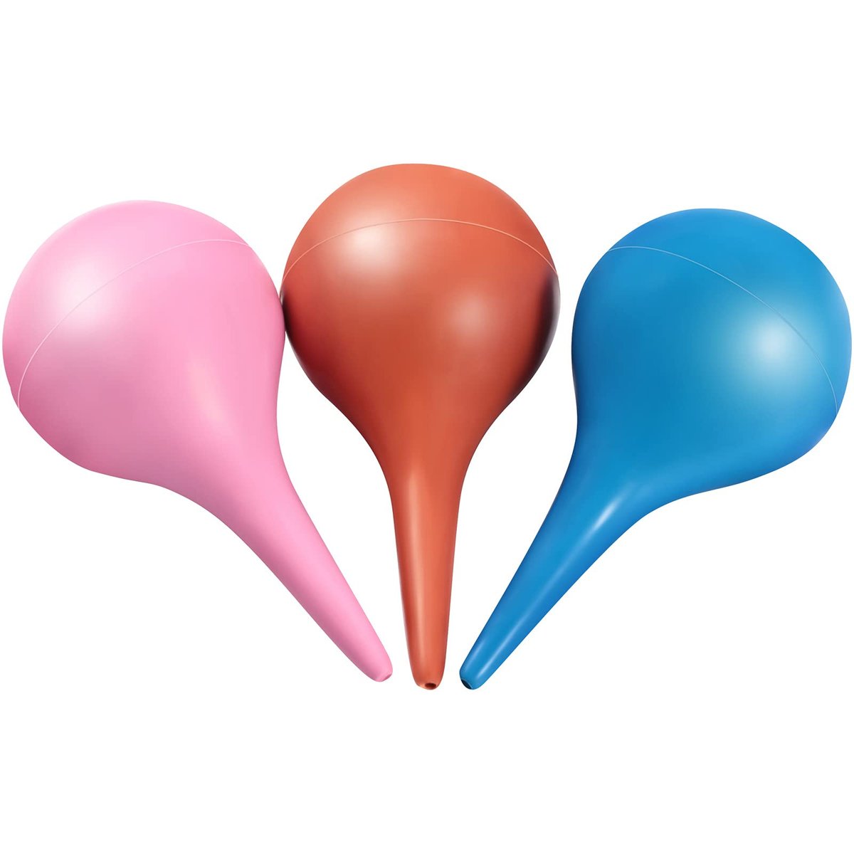 Nuanchu 6er-Pack Ohrspritze aus Gummi, 30 ml, Ohrballspritze für Babys, Kleinkinder, Hunde und Erwachsene (Pink, Blau, Orange)