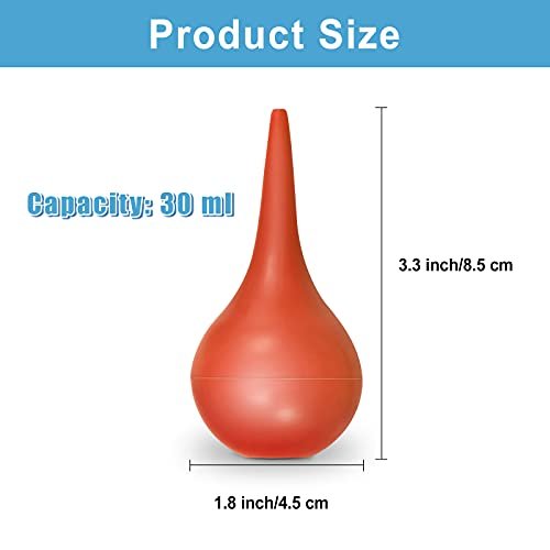 Nuanchu 6er-Pack Ohrspritze aus Gummi, 30 ml, Ohrballspritze für Babys, Kleinkinder, Hunde und Erwachsene (Pink, Blau, Orange)
