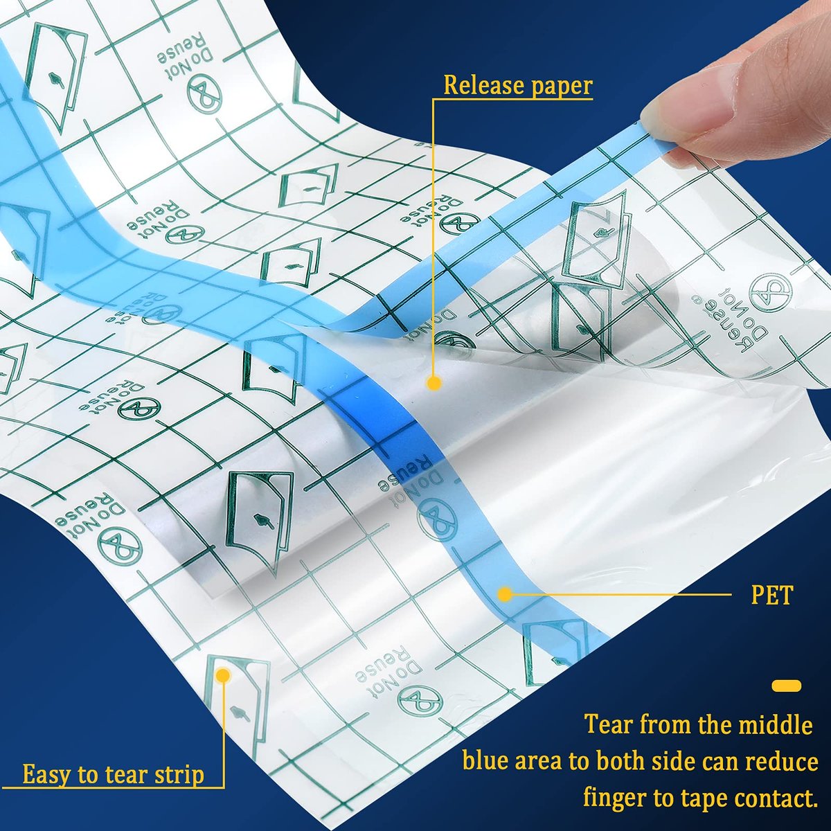 Nuanchu 9 Rollen Tattoo-Nachsorge-Bandage, wasserdicht, transparent, dehnbar, Klebeband, Tattoo-Folie zum Schwimmen, 3 Größen (2 Zoll, 4 Zoll, 6 Zoll breit)
