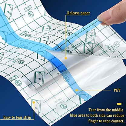 Nuanchu 9 Rollen Tattoo-Nachsorge-Bandage, wasserdicht, transparent, dehnbar, Klebeband, Tattoo-Folie zum Schwimmen, 3 Größen (2 Zoll, 4 Zoll, 6 Zoll breit)