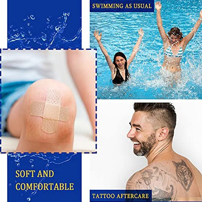 Nuanchu 9 Rollen Tattoo-Nachsorge-Bandage, wasserdicht, transparent, dehnbar, Klebeband, Tattoo-Folie zum Schwimmen, 3 Größen (2 Zoll, 4 Zoll, 6 Zoll breit)