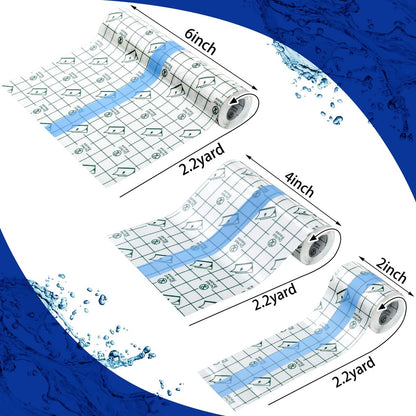 Nuanchu 9 Rollen Tattoo-Nachsorge-Bandage, wasserdicht, transparent, dehnbar, Klebeband, Tattoo-Folie zum Schwimmen, 3 Größen (2 Zoll, 4 Zoll, 6 Zoll breit)