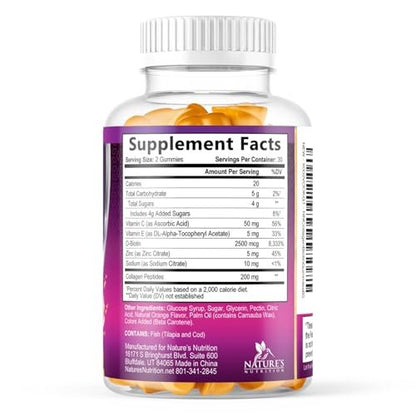 Collagen Gummis – 2500mcg Biotin pro Portion – Komplettes Kollagenpräparat mit hydrolysierten Peptiden Typ I & III, Biotin, Zink & Vitamin C – Haar-, Haut- & Nagelunterstützung für Frauen & Männer – 120 Gummis