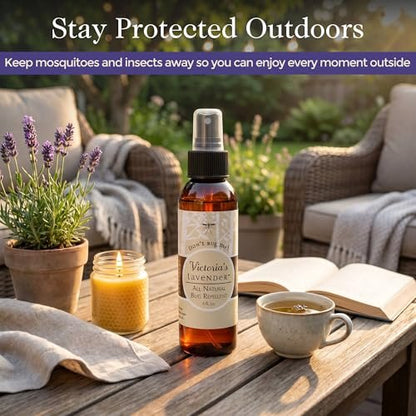 Victoria's Lavender Don’t Bug Me Insektenspray - Natürlicher Insektenschutz für Kinder - Ideal für den Innen- und Außenbereich - DEET-frei mit ätherischen Ölen, Aloe Vera & Eukalyptus - Hergestellt in den USA – 118 ml