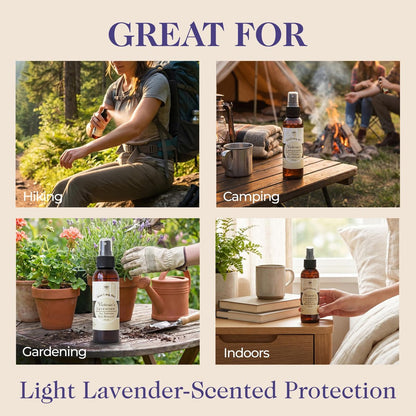 Victoria's Lavender Don’t Bug Me Insektenspray - Natürlicher Insektenschutz für Kinder - Ideal für den Innen- und Außenbereich - DEET-frei mit ätherischen Ölen, Aloe Vera & Eukalyptus - Hergestellt in den USA – 118 ml