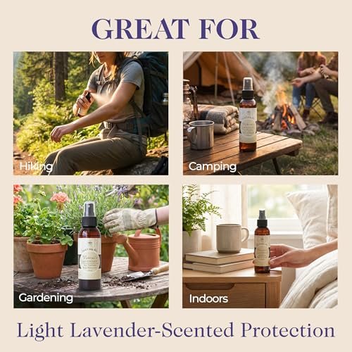 Victoria's Lavender Don’t Bug Me Insektenspray - Natürlicher Insektenschutz für Kinder - Ideal für den Innen- und Außenbereich - DEET-frei mit ätherischen Ölen, Aloe Vera & Eukalyptus - Hergestellt in den USA – 118 ml