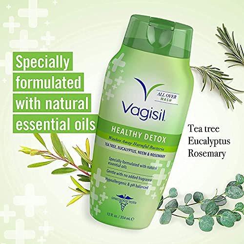 Vagisil Femininwasche für die Intimhygiene, Healthy Detox, Ganzkörperwaschlotion für Frauen, Gynäkologisch getestet, hypoallergen und pH-ausgeglichen, 12 Fl Oz (3er-Pack)