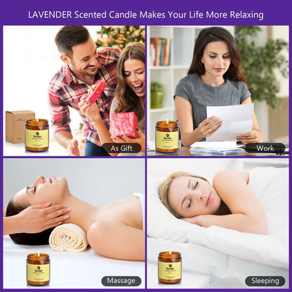 Bersiler Aromatherapie-Kerzen, Duftkerzen, 7OZ Lavendel-Eukalyptus-Kerzen gegen Stress und zur Entspannung für Zuhause & Schlafzimmer, Geschenk für Frauen, Geburtstag, Weihnachten, Sojawachs-Kerze