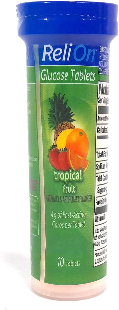Relion Glukose Tabletten: Orange, Tropical und Fruit Punch – 30 Tabletten (3er-Pack)