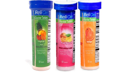 Relion Glukose Tabletten: Orange, Tropical und Fruit Punch – 30 Tabletten (3er-Pack)