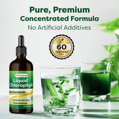 Best Naturals Chlorophyll-Tropfen flüssig 50 mg, 2 Fl Oz – Natürliches Detox, Energie, Verdauung & Hautgesundheit, Vegan, Nicht-GVO, Leichte Absorption