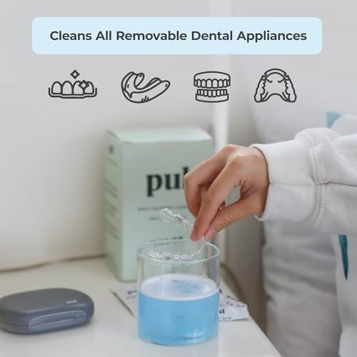 PUL Retainer Reinigungstabletten – Aligner Reiniger für Invisalign und durchsichtige Zahnschienen, tägliche Retainer Reinigungstabletten und Zahnprothesen Reiniger – entfernt Geruch, Verfärbungen und Plaque – 30-Tage-Vorrat