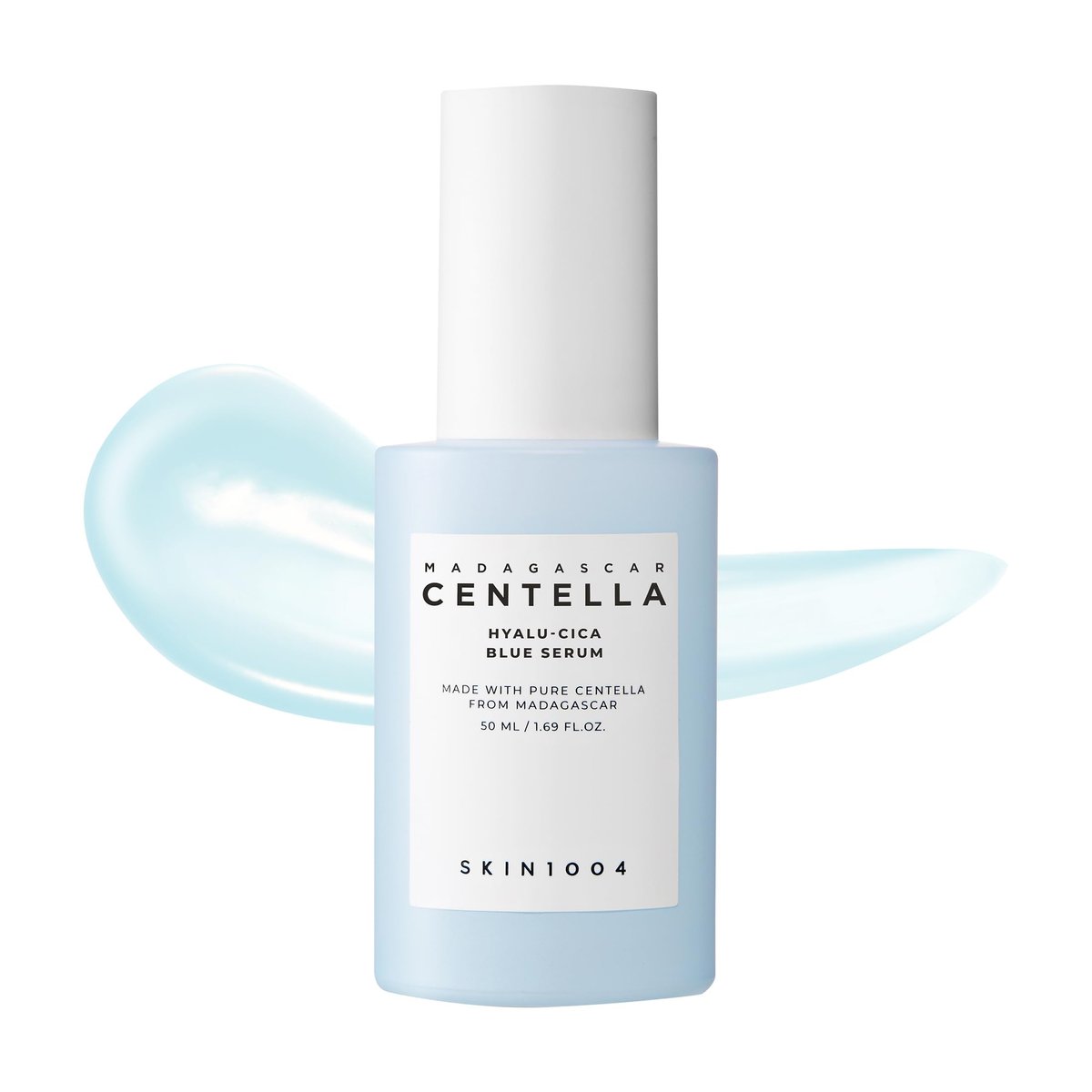 SKIN1004 Hyalu-Cica Blue Serum 1,69 fl.oz (50 ml) – Feuchtigkeitsspendendes Gesichtsserum mit 5 Hyaluronsäuren & Madagaskar Centella Asiatica, Koreanische Hautpflege für tiefe & langanhaltende Feuchtigkeit
