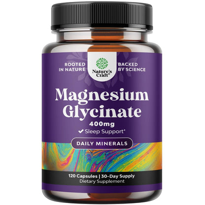 Reines Magnesiumglycinat 400 mg pro Portion – Vegane, hoch bioverfügbare Kapseln für Frauen und Männer – Unterstützt Stimmung, Schlaf und Entspannung – 120 Kapseln
