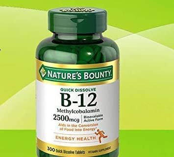Nature's Bounty B-12 2500mcg, 300 Tabletten – Hochdosiertes Vitamin B12 zur Energieunterstützung