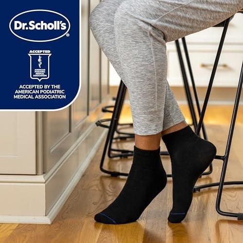 Dr. Scholl's Diabetes- & Zirkulationsstrümpfe für Damen – 4 x 6 Paar, nicht einschnürend, komfortabel und feuchtigkeitsregulierend, Weiß, Gr. 8-12 US