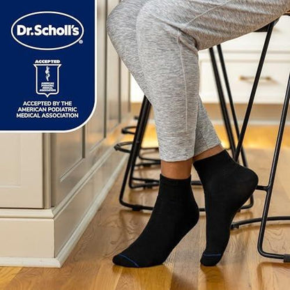 Dr. Scholl's Diabetes- & Zirkulationsstrümpfe für Damen – 4 x 6 Paar, nicht einschnürend, komfortabel und feuchtigkeitsregulierend, Weiß, Gr. 8-12 US
