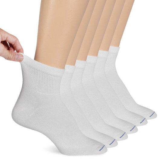 Dr. Scholl's Diabetes- & Zirkulationsstrümpfe für Damen – 4 x 6 Paar, nicht einschnürend, komfortabel und feuchtigkeitsregulierend, Weiß, Gr. 8-12 US