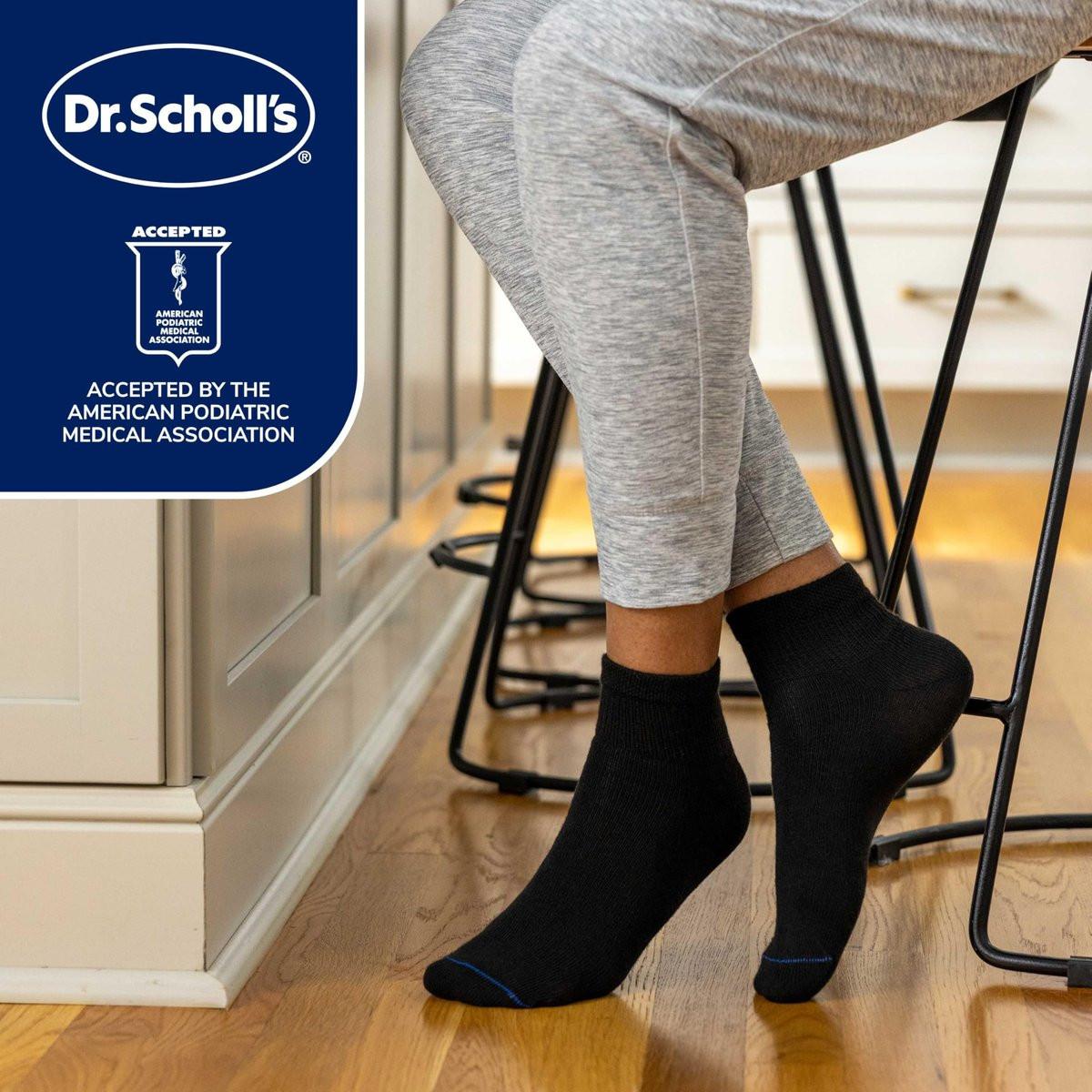 Dr. Scholl's Diabetes- & Zirkulationsstrümpfe für Damen – 4 x 6 Paar, nicht einschnürend, komfortabel und feuchtigkeitsregulierend, Weiß, Gr. 8-12 US