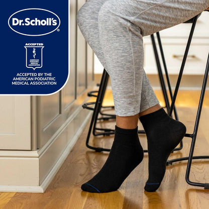 Dr. Scholl's Diabetes- & Zirkulationsstrümpfe für Damen – 4 x 6 Paar, nicht einschnürend, komfortabel und feuchtigkeitsregulierend, Weiß, Gr. 8-12 US
