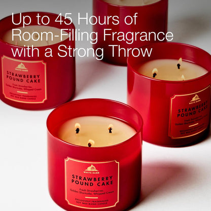 Bath & Body Works Erdbeer-Käsekuchen 3-Docht-Kerze – Duftkerze für Zuhause – Lang anhaltender, raumfüllender Duft – Hohe Duftölkonzentration – Sojawachsmischung