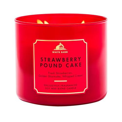 Bath & Body Works Erdbeer-Käsekuchen 3-Docht-Kerze – Duftkerze für Zuhause – Lang anhaltender, raumfüllender Duft – Hohe Duftölkonzentration – Sojawachsmischung