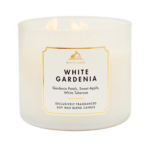 Bath & Body Works Weiße Gardenie 3-Docht-Kerze – Duftkerze für Zuhause – Lang anhaltender, raumfüllender Duft – Hohe Duftölkonzentration – Sojawachsmischung
