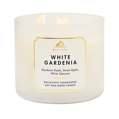 Bath & Body Works Weiße Gardenie 3-Docht-Kerze – Duftkerze für Zuhause – Lang anhaltender, raumfüllender Duft – Hohe Duftölkonzentration – Sojawachsmischung