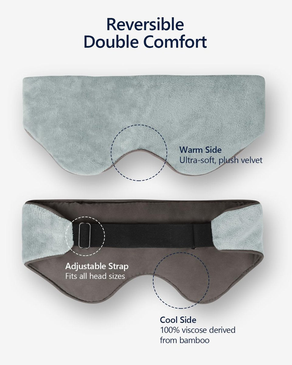 Mr. Sandman Gewichtete Schlafmaske – Verdunkelnde Schlafmaske, Kühlende & Wärmende Kompresse, 0,23 kg, Grau